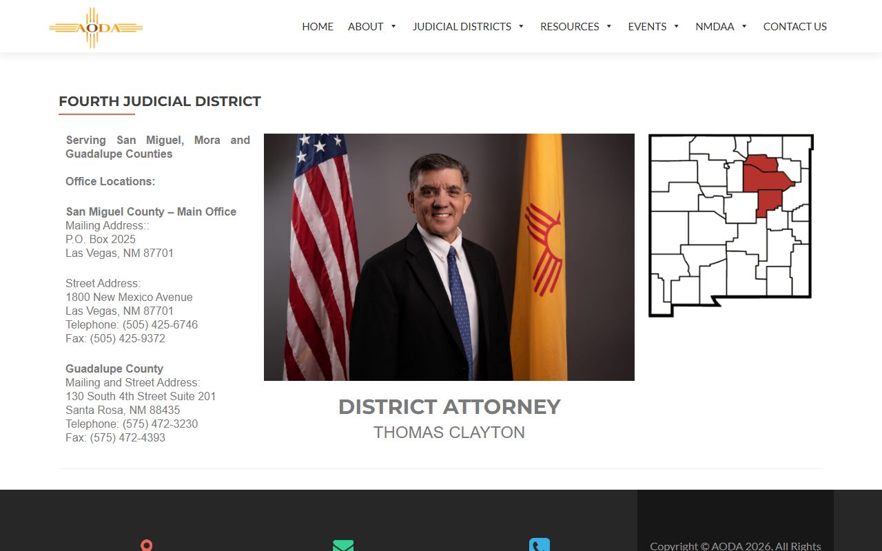 Mora County criminal court records Fourth Judicial District Attorney page