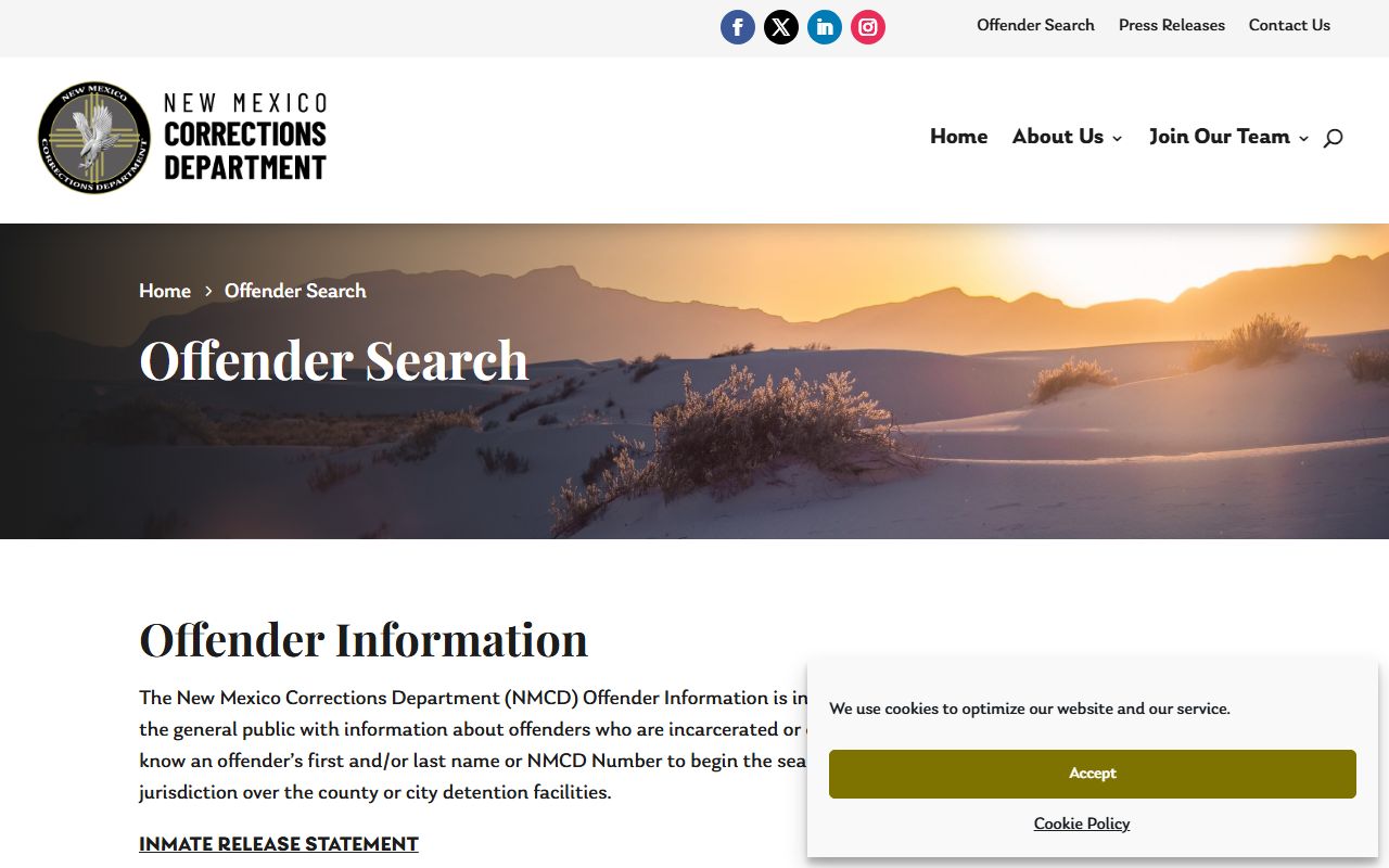 Mora County inmate records and NMCD offender search