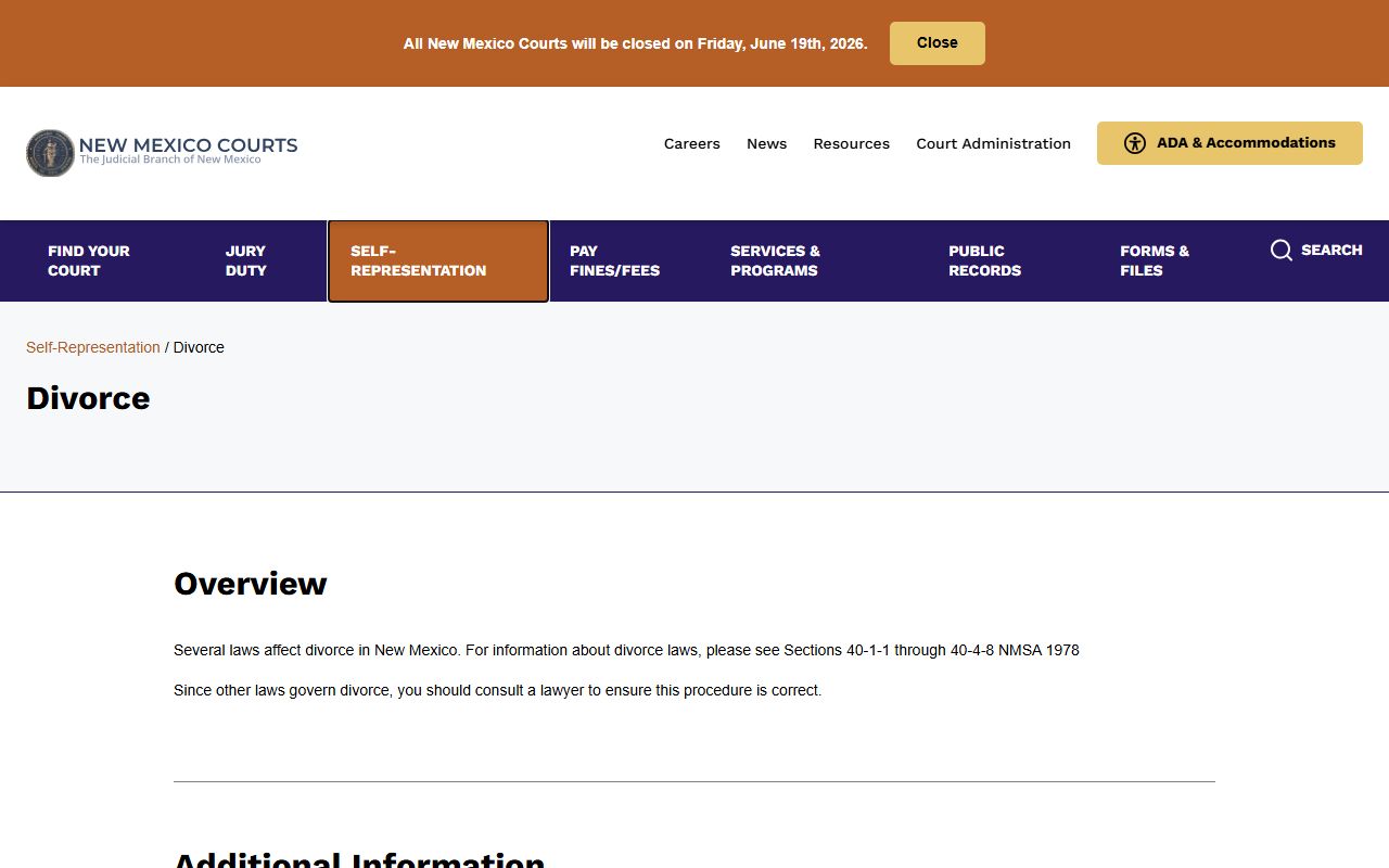 Mora County marriage and divorce records New Mexico Courts divorce self-help page