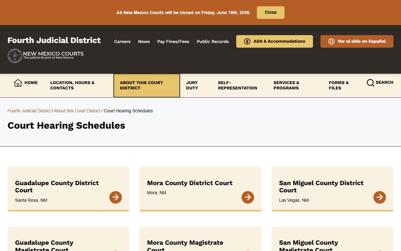Mora County court records Fourth District court dockets