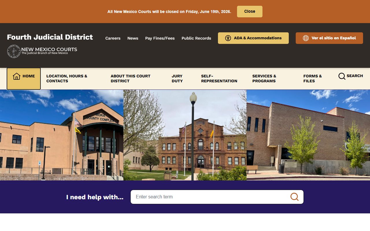 Mora County court records Fourth Judicial District homepage