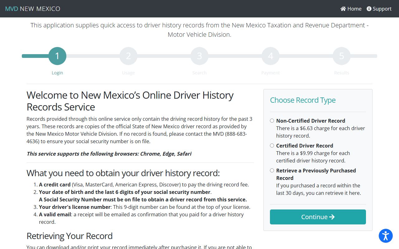 Mora County traffic court records MVD online driver history service