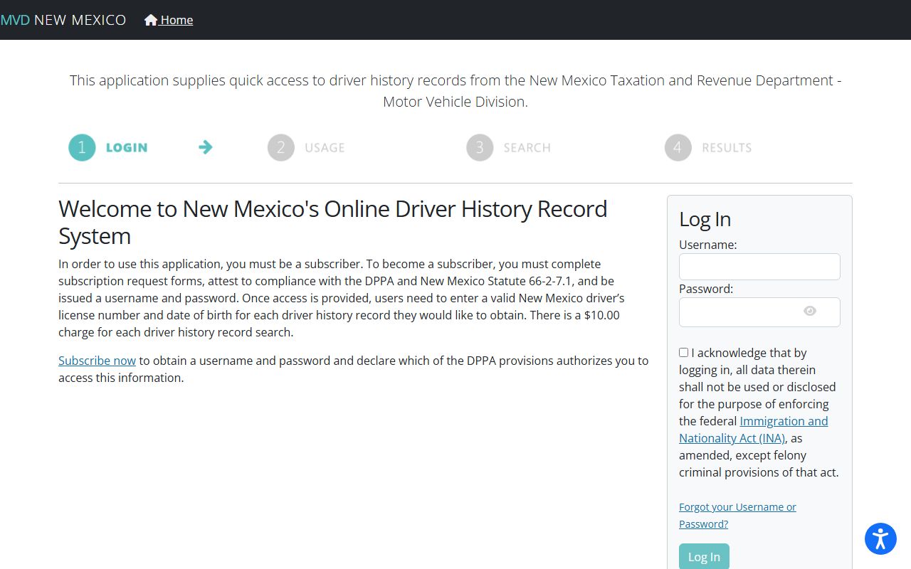 Mora County traffic records MVD subscriber driver history login